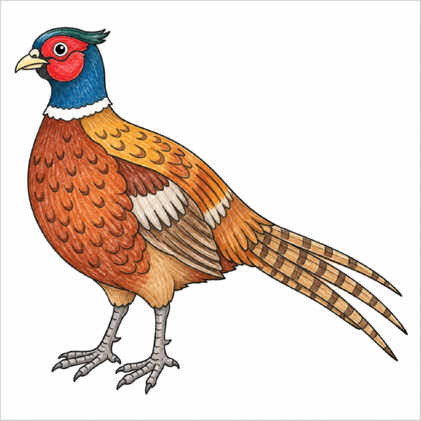 How to Draw a Pheasant – Easy Step-by-Step Bird Drawing for Kids