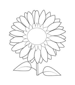 Sun flower coloring page – fun and educational printable for children