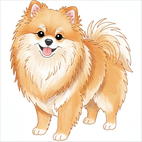 How to Draw a Pomeranian – Easy Step-by-Step Dog Drawing for Kids