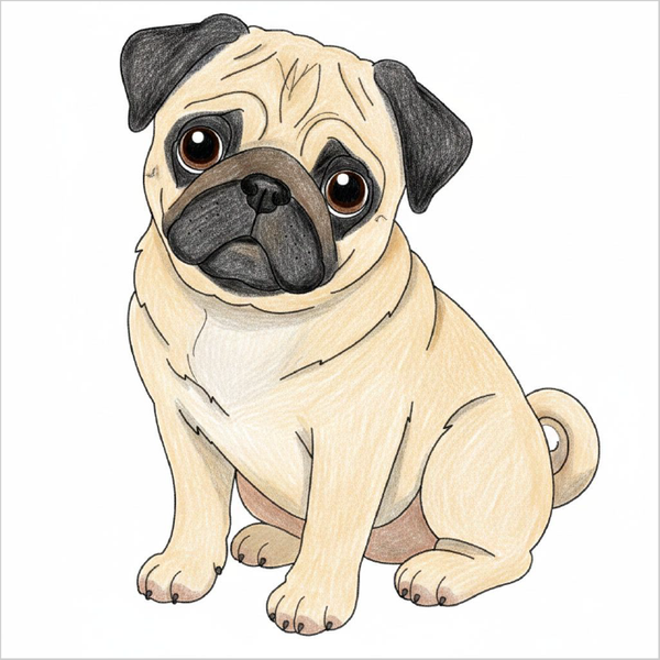 How to Draw a Pug – Easy Step-by-Step Dog Drawing for Kids