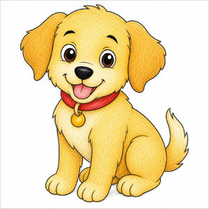 Young artist guide showing how to draw a puppy easily.