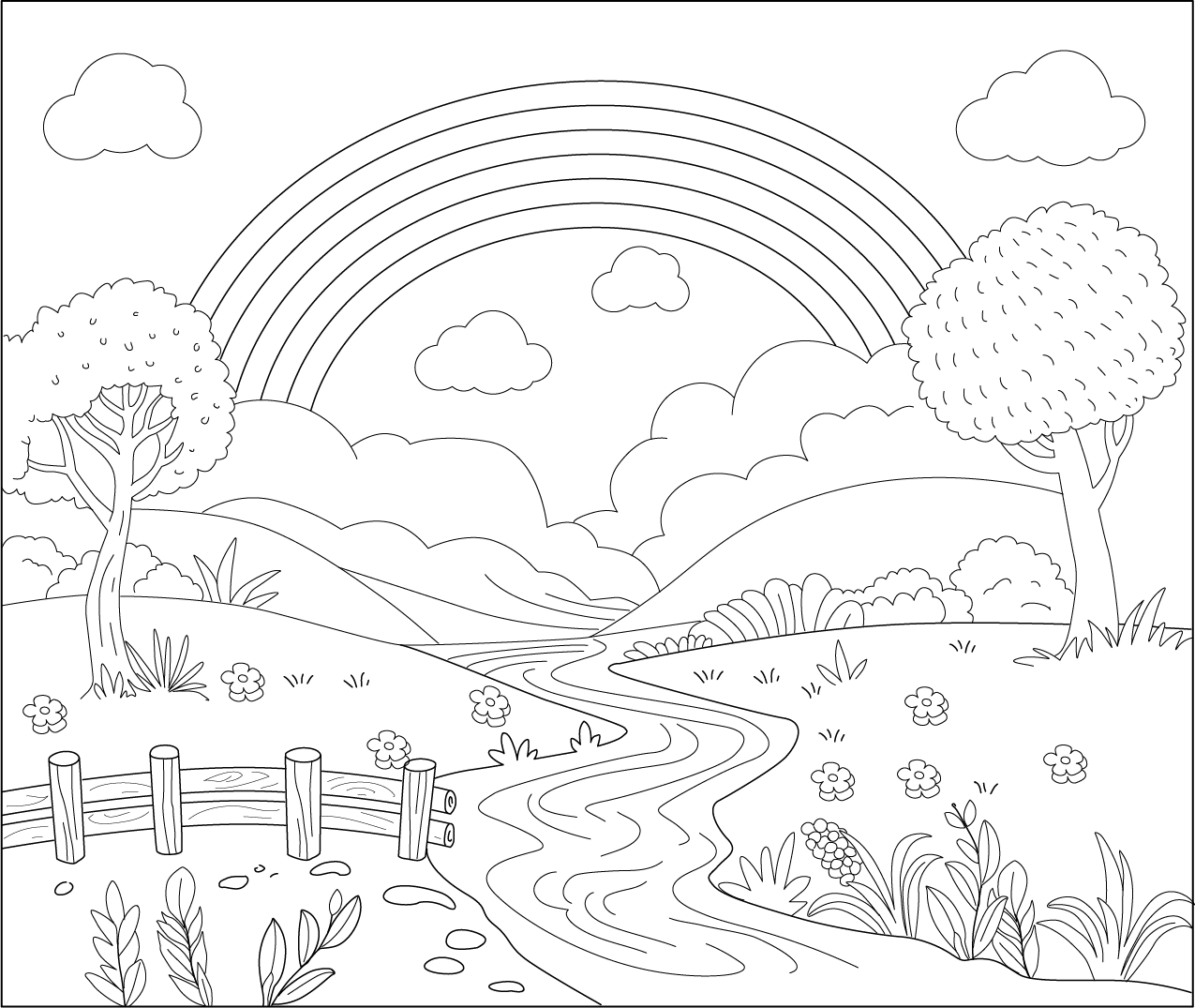 Coloring Scenery For Kids