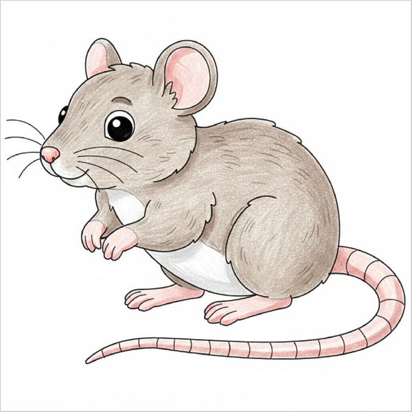 How to Draw a Rat – Easy Step-by-Step Small Animal Drawing for Kids