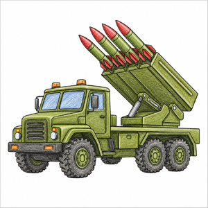 Easy rocket launcher illustration for children