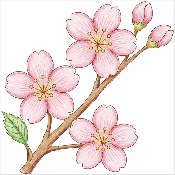 How to Draw a Sakura Blossom – An Easy Step-by-Step Flower Drawing for Kids