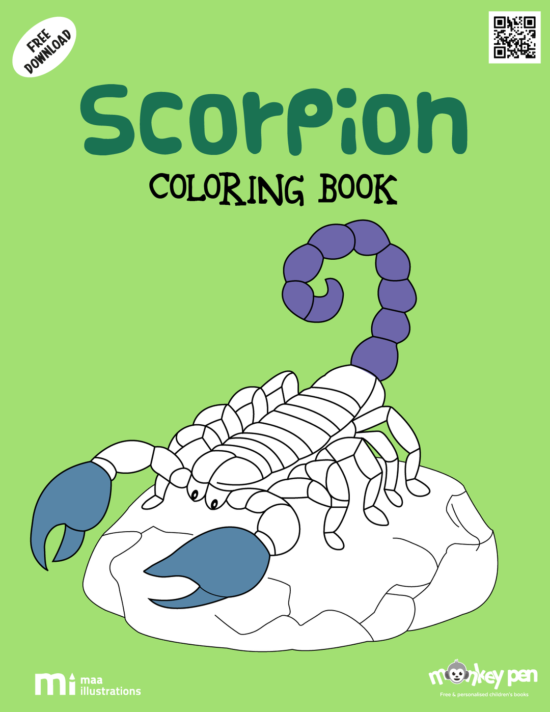 Scorpion Coloring Book - Free Printable PDF