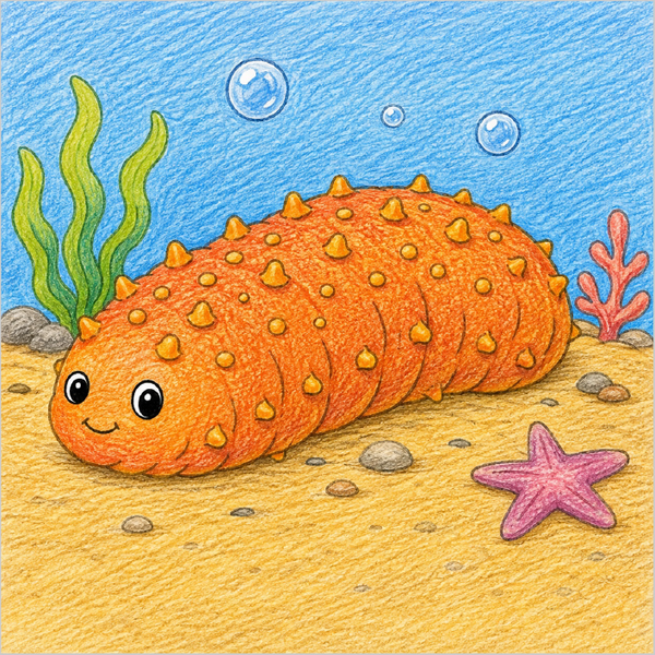Easy sea cucumber illustration
