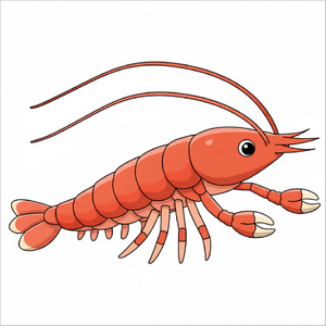 Easy shrimp drawing for kids step by step, simple cute shrimp sketch tutorial, beginner marine animal drawing guide