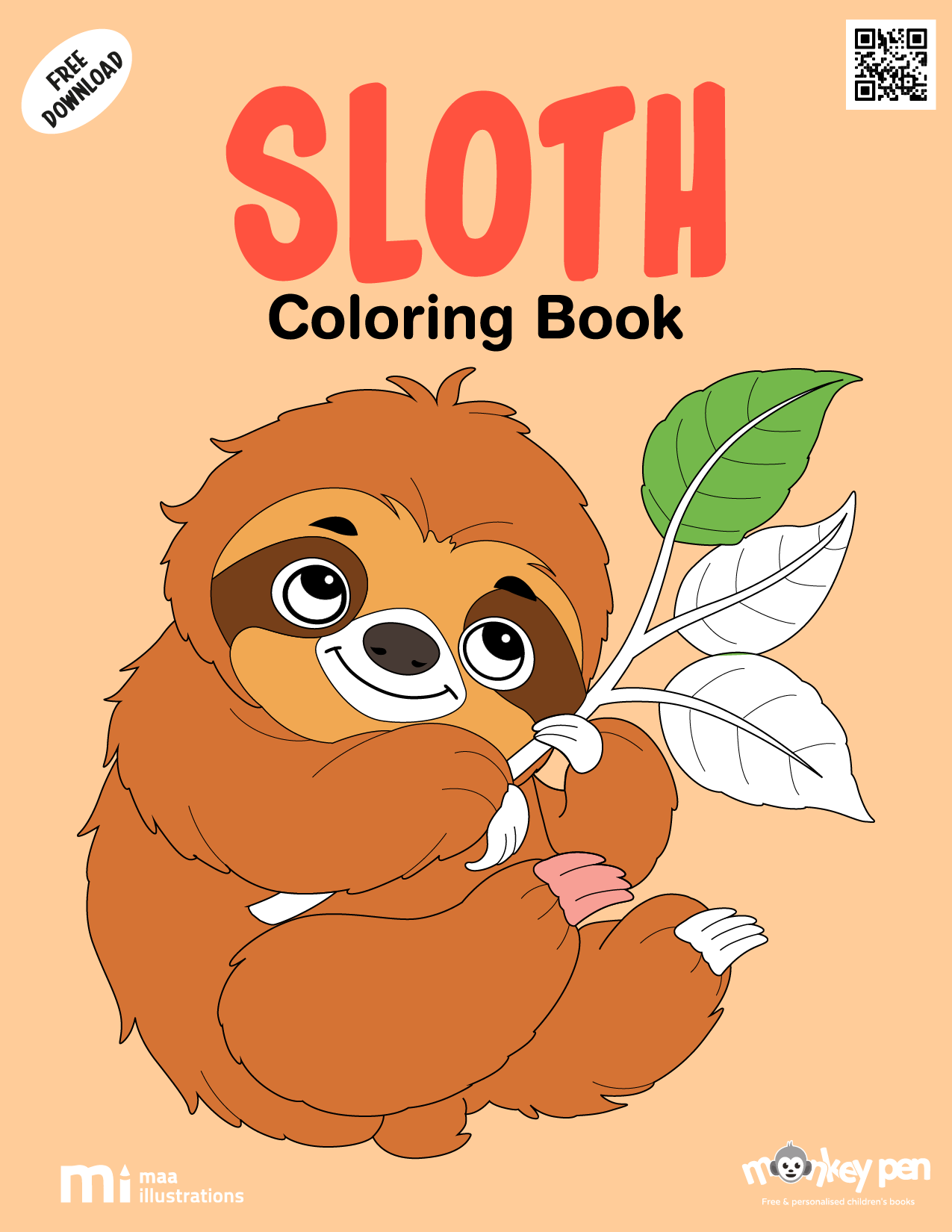 Sloth Pics Color Free Sloth Coloring Pages | Cute Printable for Kids
