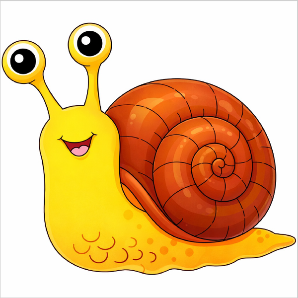 How to draw a snail step by step for kids, easy cute snail drawing tutorial, simple garden creature sketch guide for beginners