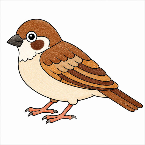 How to Draw a Sparrow – Easy Step-by-Step Bird Drawing for Kids