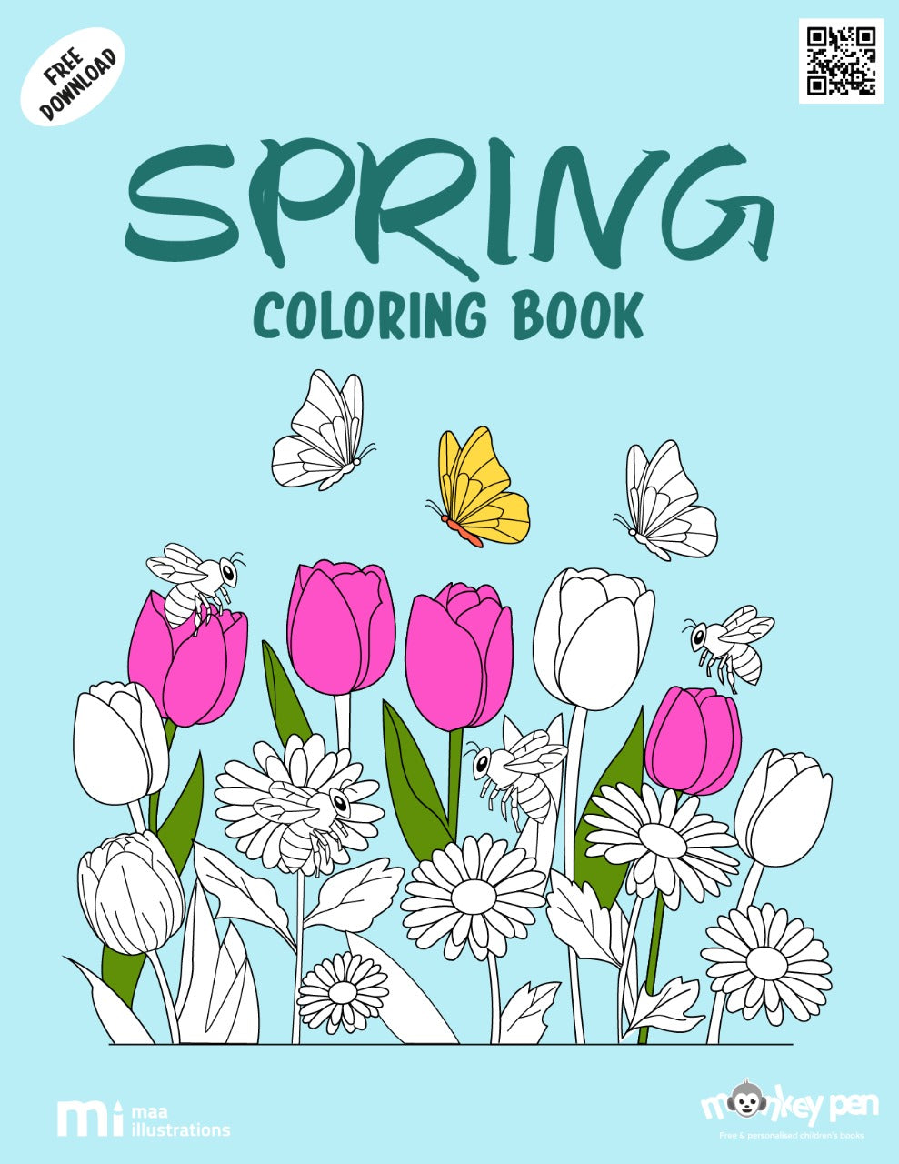 Spring Color Booklet Spring Coloring Page in PDF Format