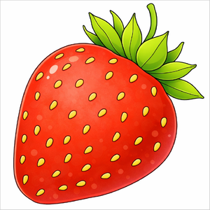 How to draw a strawberry step by step for kids, easy cute strawberry drawing tutorial, simple fruit sketch activity guide