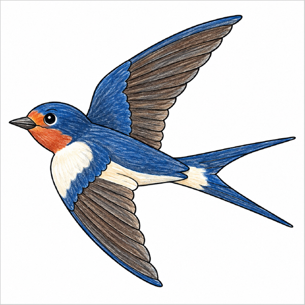 How to Draw a Swallow Bird – Easy Step-by-Step Bird Drawing for Kids