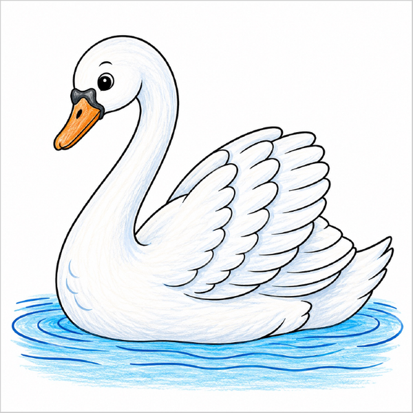How to Draw a Swan – Easy Step-by-Step Bird Drawing for Kids