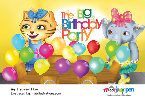 A Big Birthday Party - Free Children's Story book Coverpage