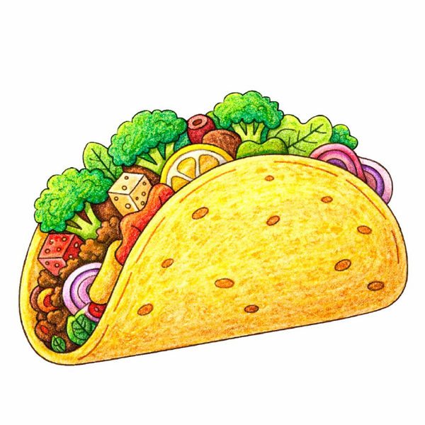How to draw a taco step by step, fun food drawing tutorial for kids and beginners with simple sketch
