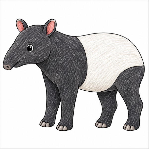 How to Draw a Tapir – Easy Step-by-Step Wild Animal Drawing for Kids