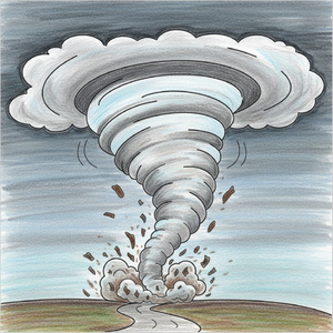 Learn how to draw a tornado with easy step-by-step weather drawing lessons for beginners and kids.