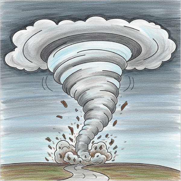 How to Draw a Tornado – Simple Step-by-Step Weather Drawing for Kids