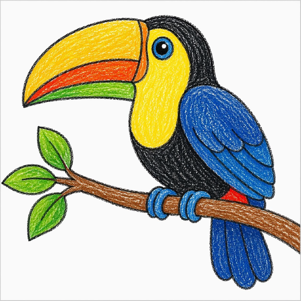 How to Draw a Toucan – Easy Tropical Bird Drawing for Kids