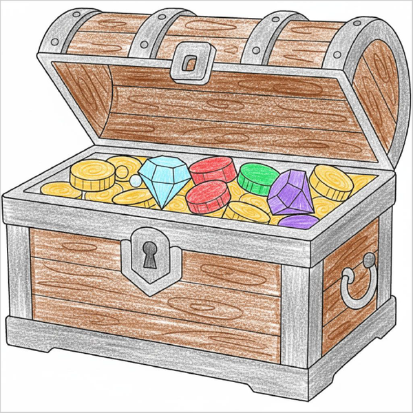 How to Draw a Treasure Chest – Easy Step-by-Step Pirate Drawing for Kids