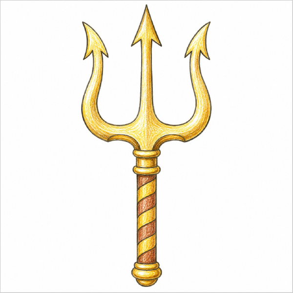 How to Draw a Trident – Easy Step-by-Step Trident Drawing for Kids