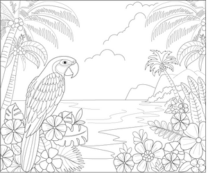 Tropical Paradise coloring page – fun and educational printable for children