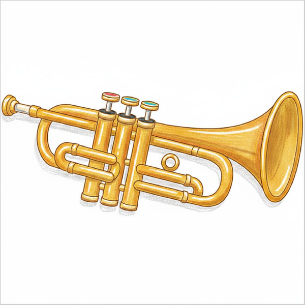 Easy trumpet artwork for young music lovers.