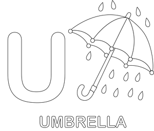 U for Umbrella coloring page – fun and educational printable for children