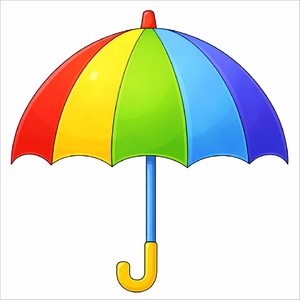 How to draw an umbrella step by step for kids, easy simple umbrella drawing tutorial, beginner object sketch guide