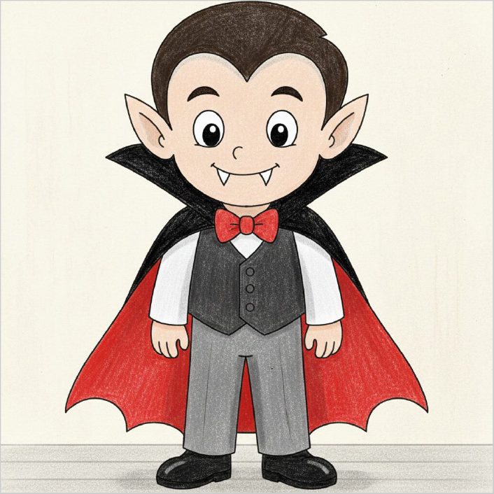 How to Draw a Vampire – Step-by-Step Halloween Drawing for Kids