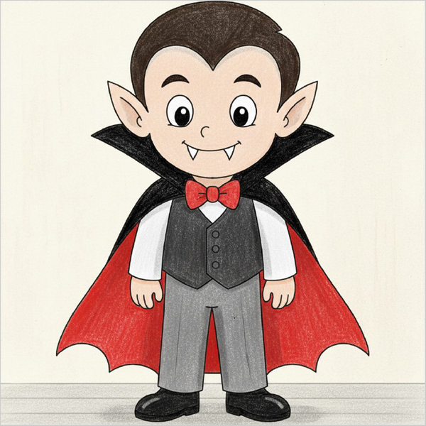 How to Draw a Vampire – Step-by-Step Halloween Drawing for Kids