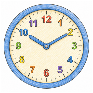 Step-by-step wall clock drawing tutorial for kids showing how to draw a wall clock with simple shapes and easy lines.