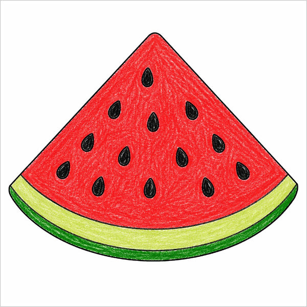 How to Draw a Watermelon Slice – Easy Step-by-Step Fruit Drawing for Kids