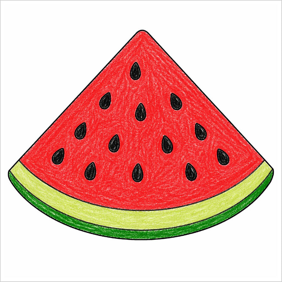 How to Draw a Watermelon Easy: Step-by-Step Slice Lesson