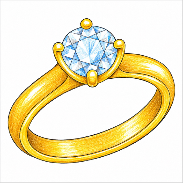 Easy wedding ring illustration for children