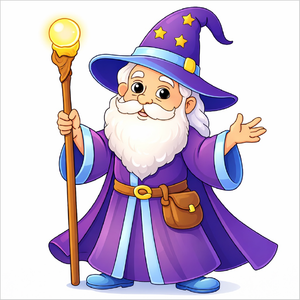 How to draw a wizard step by step for kids, easy fantasy character drawing tutorial, simple magical wizard sketch guide for beginners