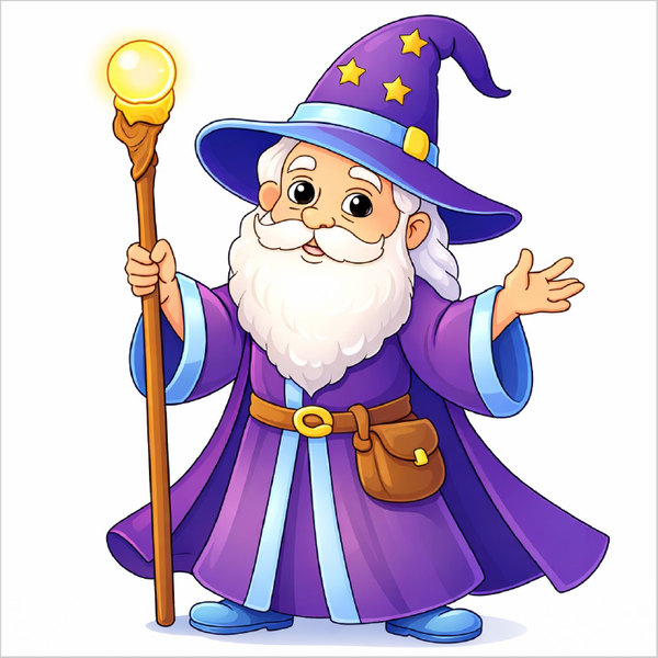 How to draw a wizard step by step for kids, easy fantasy character drawing tutorial, simple magical wizard sketch guide for beginners