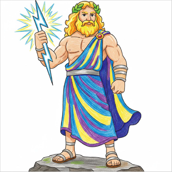 How to Draw Zeus – Simple Step-by-Step Mythology Drawing for Kids