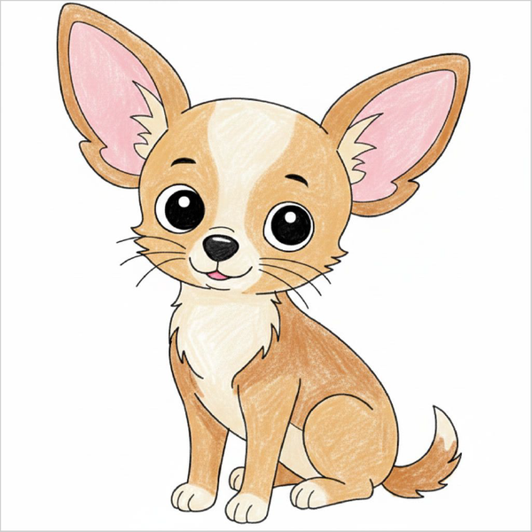 Adorable Chihuahua dog artwork for kids.