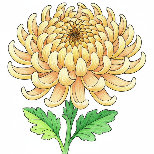 How to Draw a Chrysanthemum – Easy Step-by-Step Flower Drawing for Kids