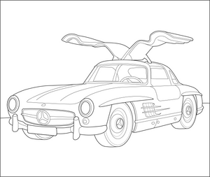 Classic Mercedes coloring page – fun and educational printable for children