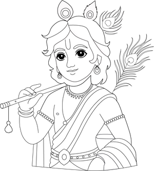 Lord Krishna Coloring Page – fun and educational printable for children