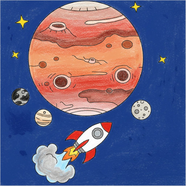 How to Draw Mars – Easy Step-by-Step Planet Drawing for Kids