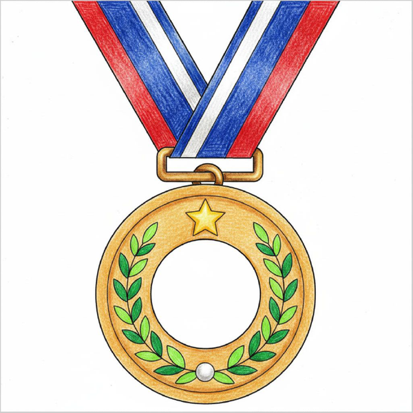 How to Draw a Medal – Easy Award Step-by-Step Drawing for Kids