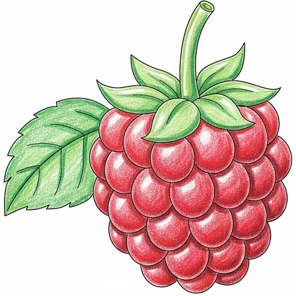 How to Draw a Raspberry – Simple Step-by-Step Fruit Drawing for Kids