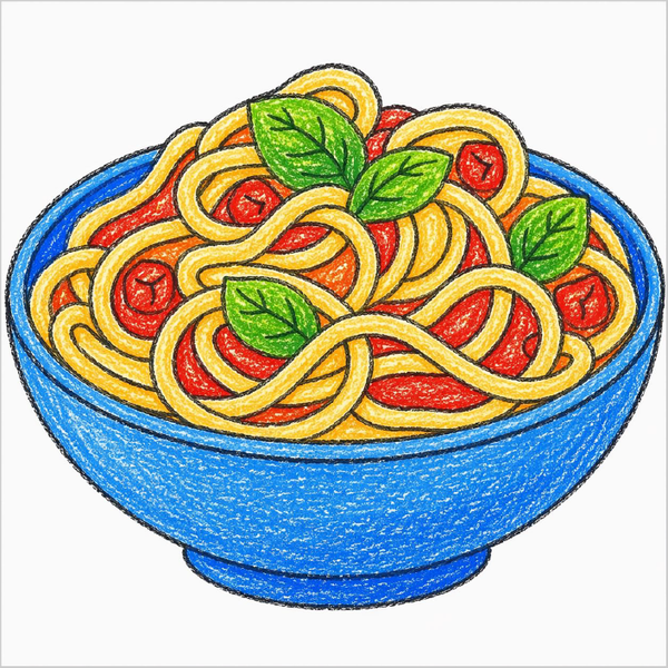 How to Draw Spaghetti – Pasta Drawing Activity for Kids
