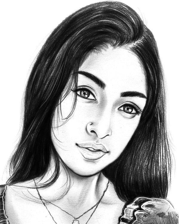 Portrait artwork in pencil finish