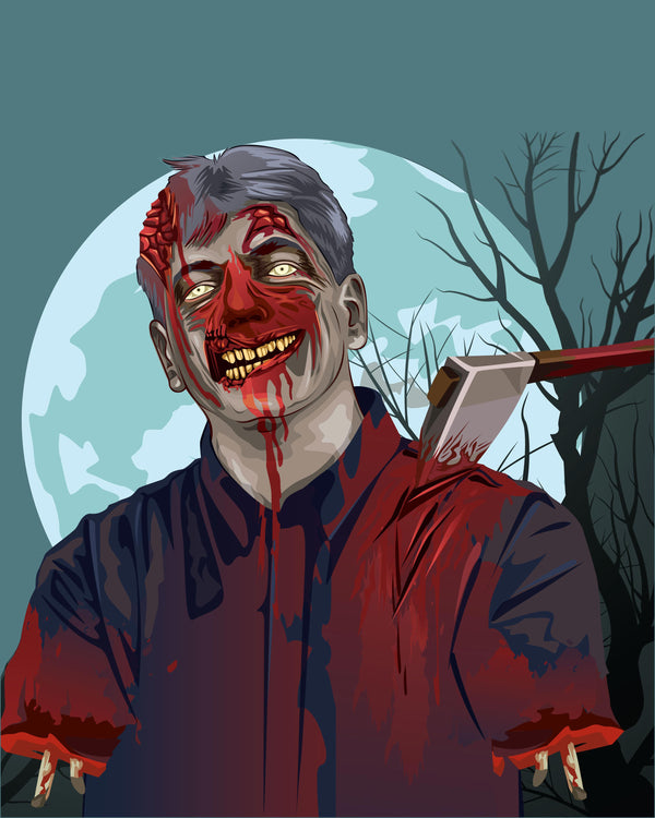 portrait in zombie style artwork